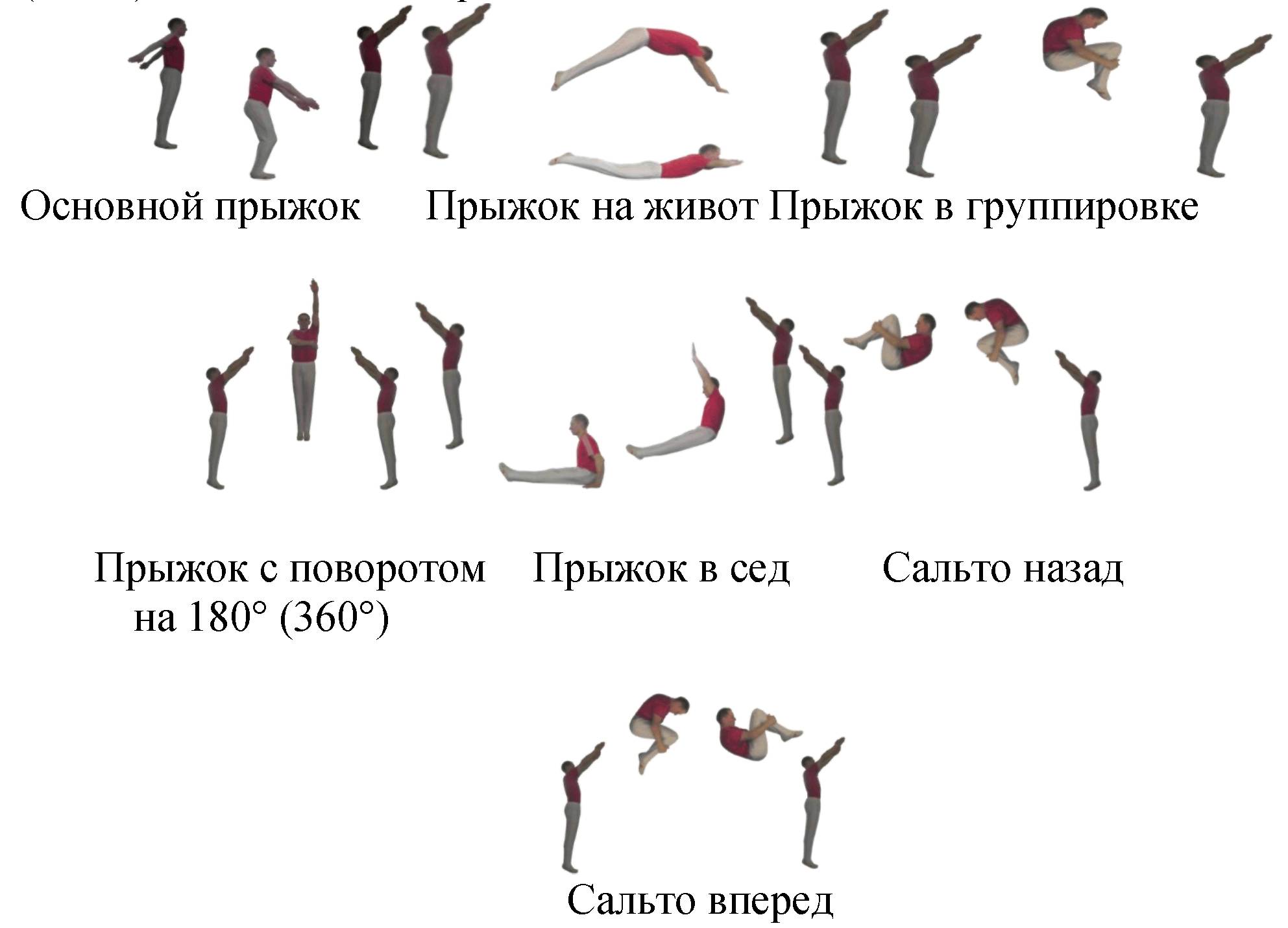 Виды прыжков на батуте